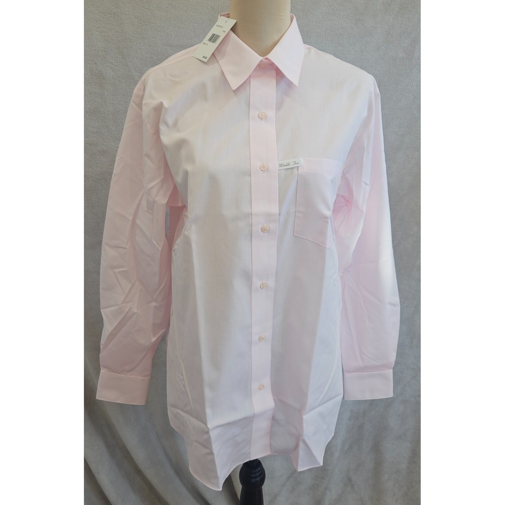 VTG Foxcroft Pink Oxford Button Down Shirt Size 12 Deadstock Y2K Long Sleeve
